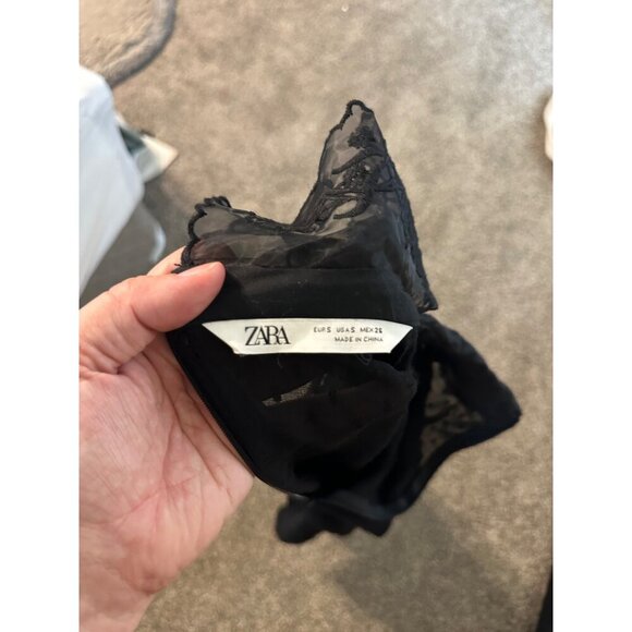 Zara Polka Dot Mesh Wednesday Addam’s Style Dress - Picture 12 of 13